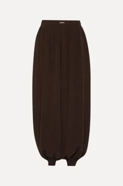 Balloon Pleated Pants Dark Brown
