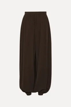 Balloon Pleated Pants Dark Brown