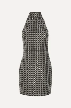 Beaded Halterneck Dress Black