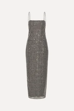 Beaded Maxi Slip Dress Black