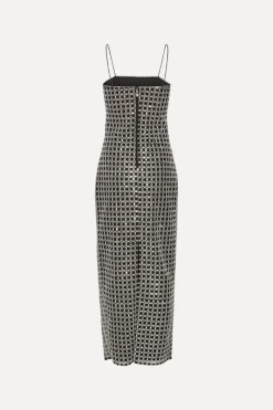 Beaded Maxi Slip Dress Black