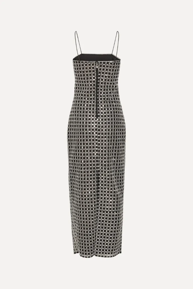 Beaded Maxi Slip Dress Black