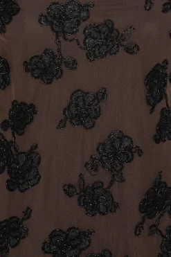 Beaded Maxi Tube Dress Dark Brown