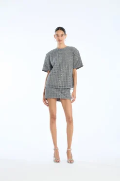 Beaded Oversized Top Grey