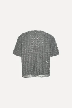 Beaded Oversized Top Grey