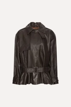 Biker Leather Jacket Dark Brown