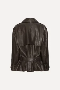 Biker Leather Jacket Dark Brown