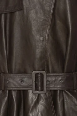 Biker Leather Jacket Dark Brown