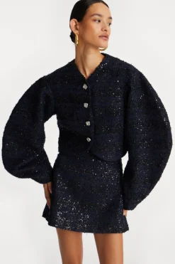 Boucle Mini Skirt Dark Blue