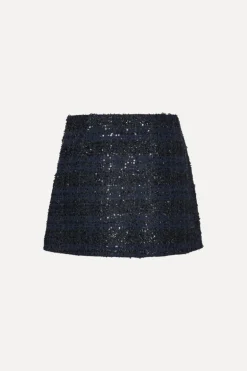 Boucle Mini Skirt Dark Blue