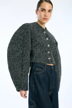Boucle Short Jacket Dark Grey