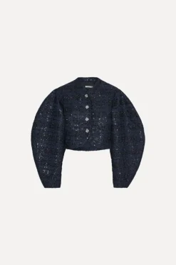 Boucle Short Jacket Dark Blue