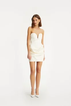 Bustier Mini Dress Creme White