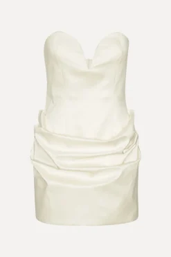 Bustier Mini Dress Creme White