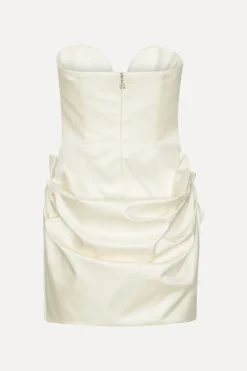Bustier Mini Dress Creme White