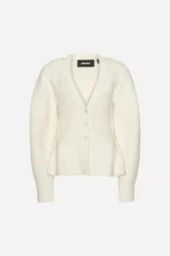 Cardigan W/ Peplum Creme