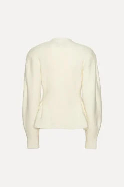 Cardigan W/ Peplum Creme