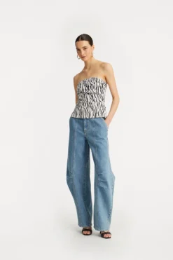 Cargo Denim Pants Vintage Blue