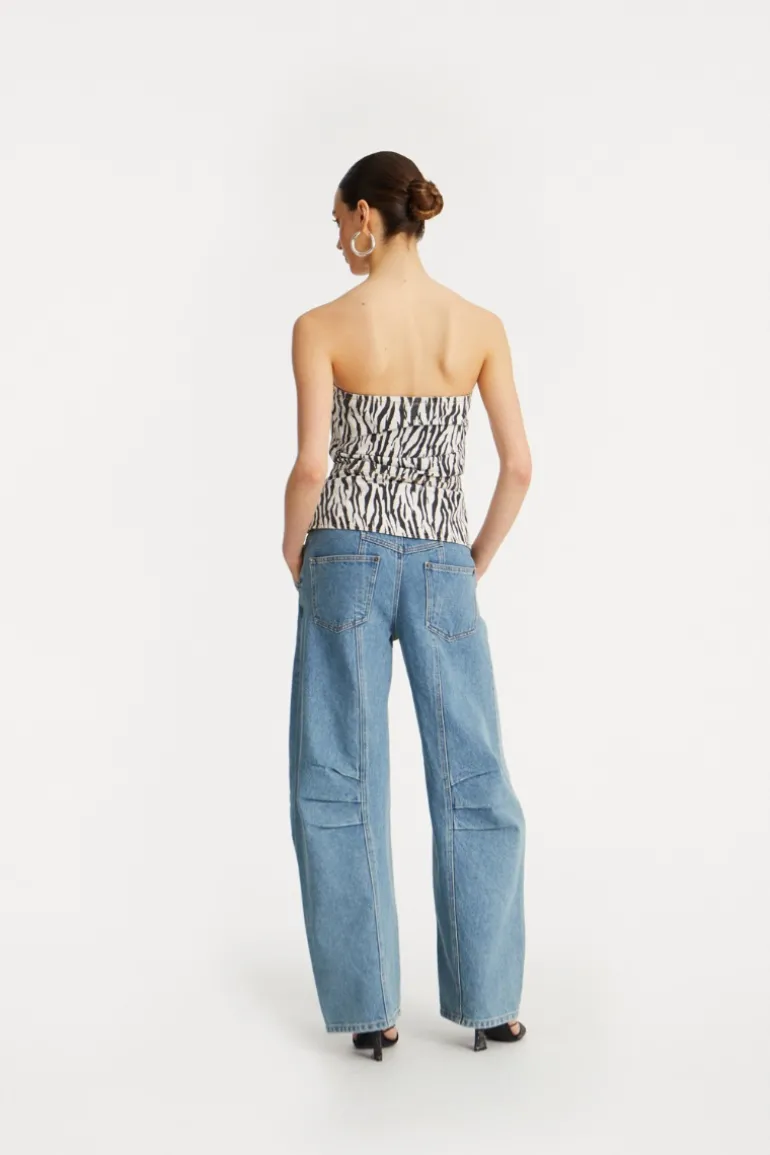 Cargo Denim Pants Vintage Blue