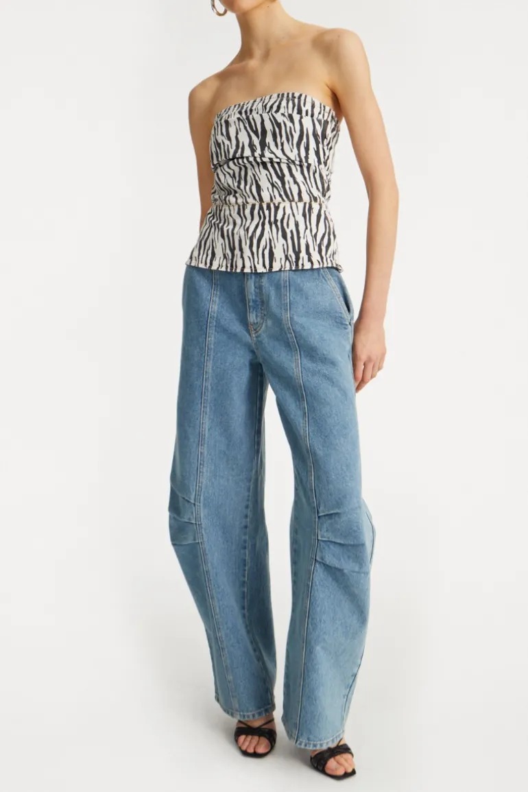 Cargo Denim Pants Vintage Blue