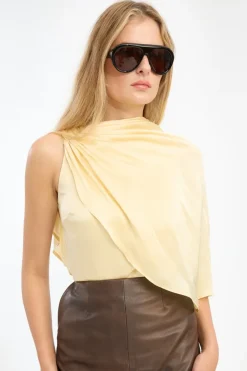 Chiffon Cape Top Yellow