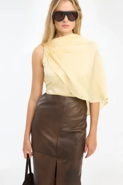 Chiffon Cape Top Yellow