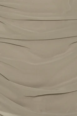 Chiffon Draped Skirt Taupe