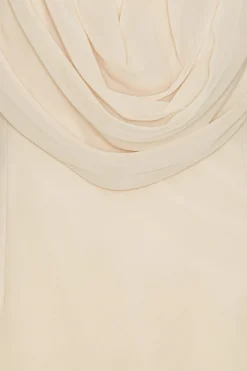 Chiffon Ls Mini Dress Creme