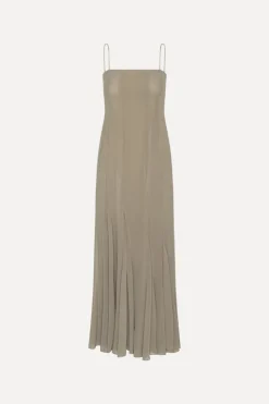Chiffon Maxi Strap Dress Taupe