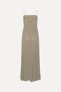 Chiffon Maxi Strap Dress Taupe