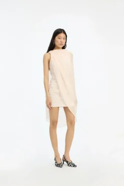 Chiffon Mini Cape Dress Light Pink