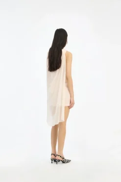 Chiffon Mini Cape Dress Light Pink