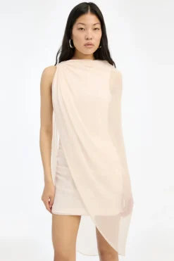 Chiffon Mini Cape Dress Light Pink