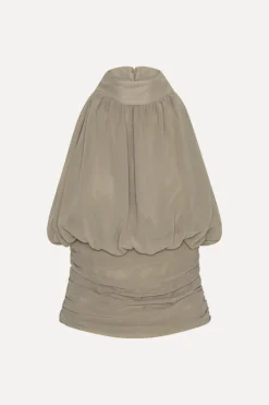 Chiffon Ruched Top Taupe