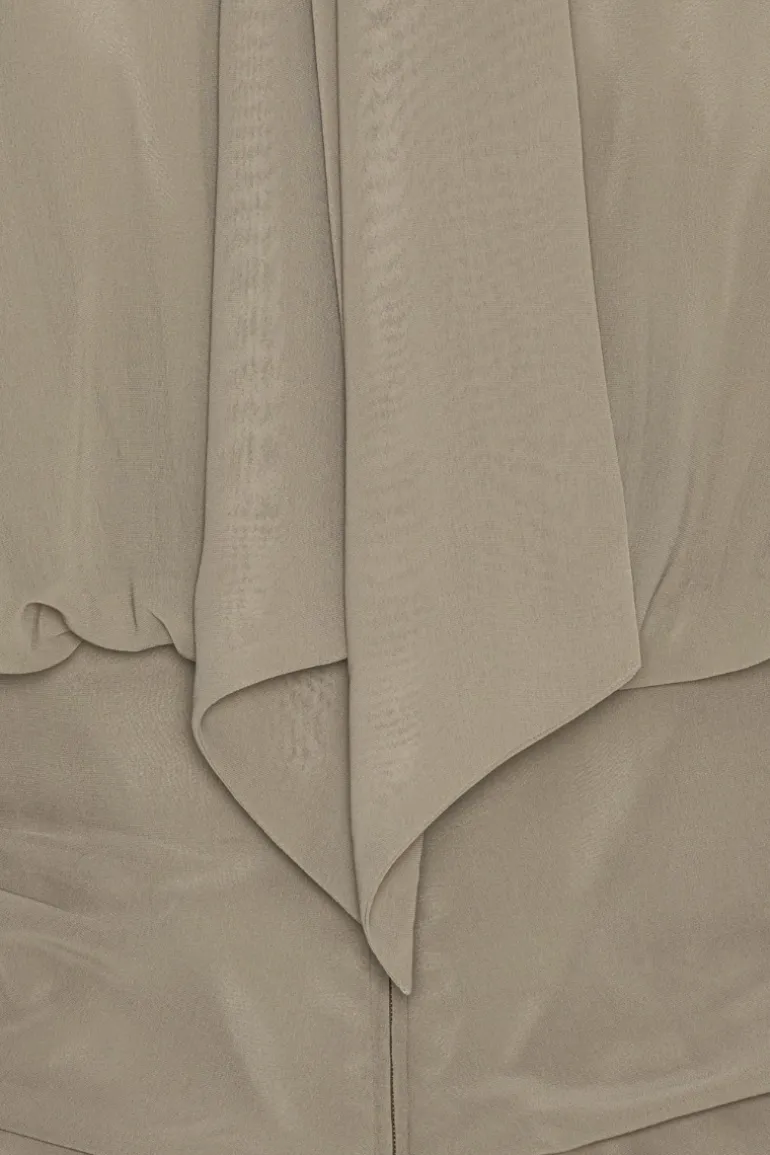 Chiffon Ruched Top Taupe