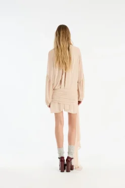 Chiffon Strap Tie Dress Creme