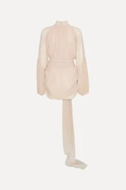 Chiffon Strap Tie Dress Creme