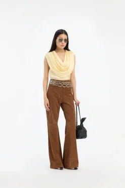 Chiffon Waterfall Top Yellow