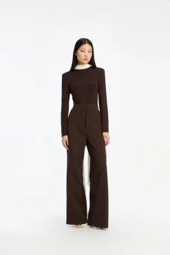 Corset Suiting Pants Dark Brown