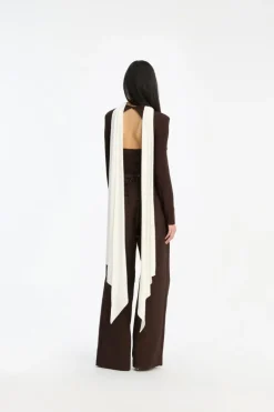 Corset Suiting Pants Dark Brown