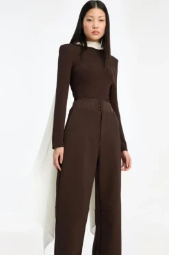 Corset Suiting Pants Dark Brown