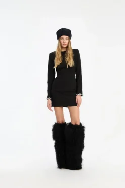 Crepe Mini Dress Black