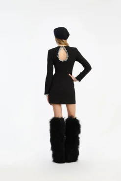 Crepe Mini Dress Black