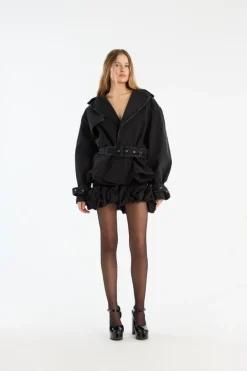 Crepe Mini Skirt Black