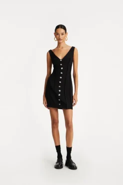 Crepe Off Shoulder Dress Black