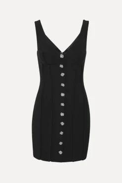 Crepe Off Shoulder Dress Black