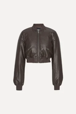 Cropped Puffer Jacket Dark Brown