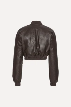 Cropped Puffer Jacket Dark Brown