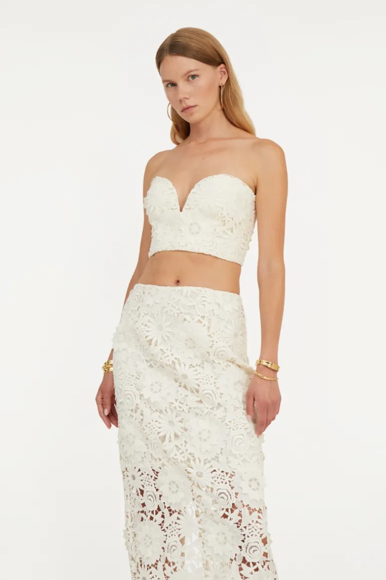 3d Lace Corset Top White
