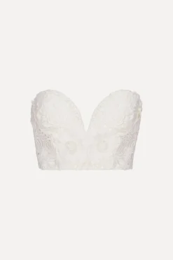 3d Lace Corset Top White